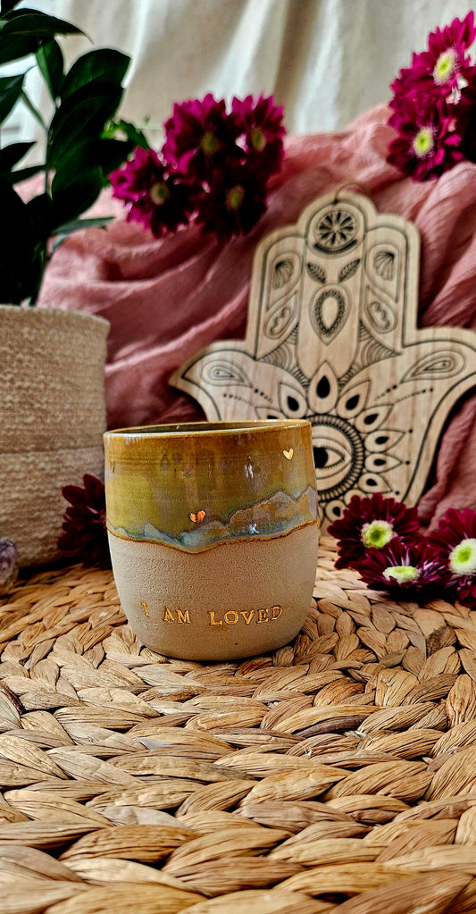 Traumhaft schöner ,,I am Loved" Becher in Grün🌷🫶