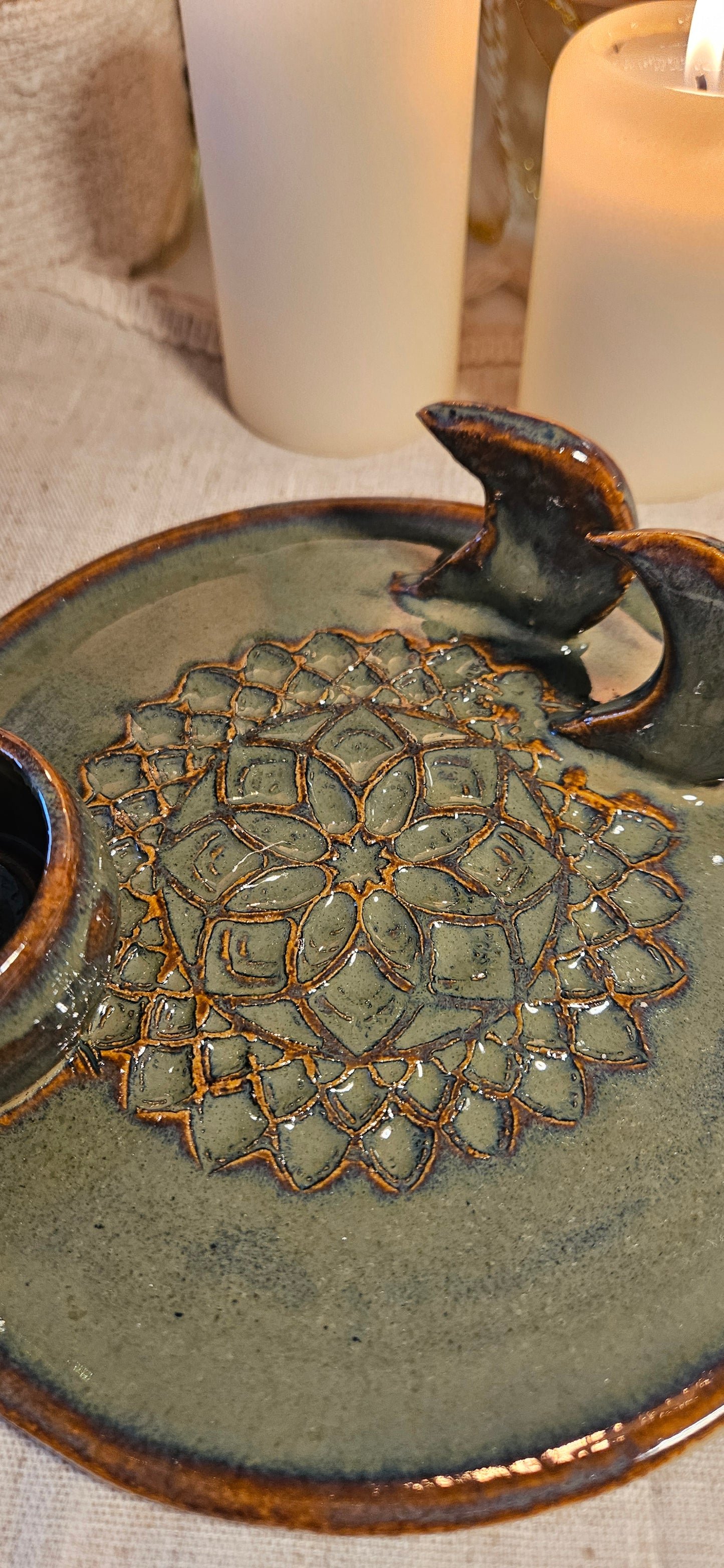 Wunderschöner Meditationsteller in Grün🧚♀️🌛✨️