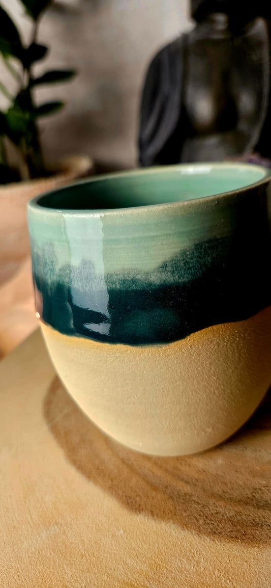 Wunderschöner Kaffebecher Grün/Türkis💚