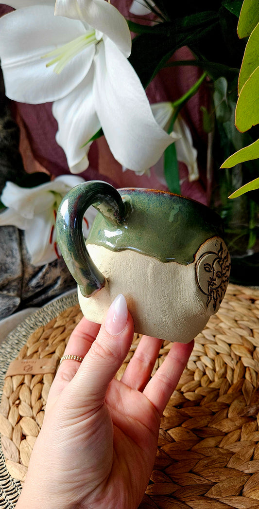 Zauberhafte ,,Sonnen" Tasse in Waldgrün✨️🌷