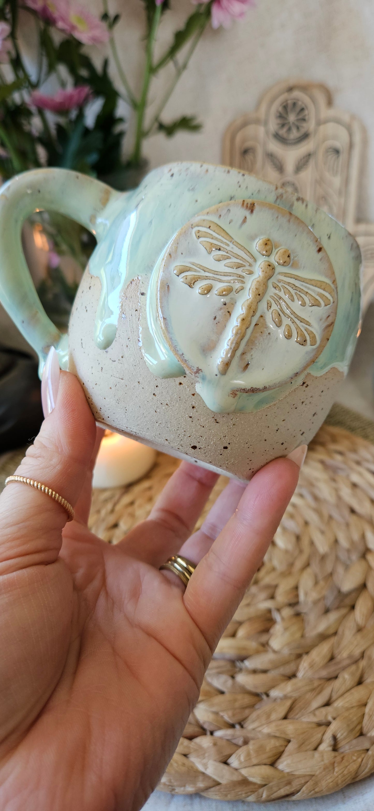 Zauberhafte Libellen Tasse in Türkis 🦋🫶🌸