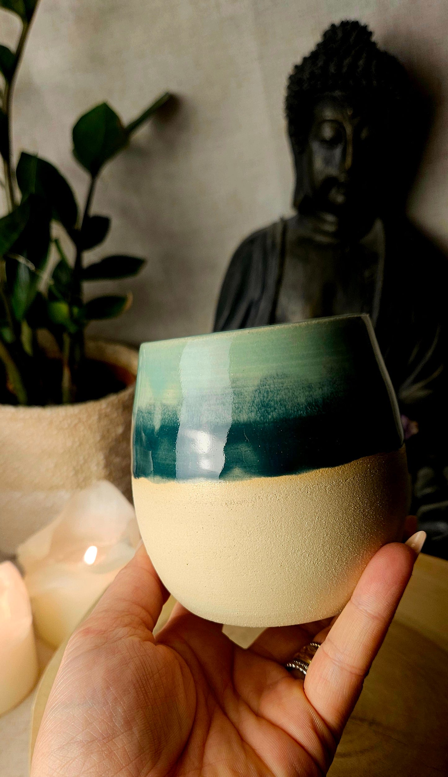 Zauberhafter Kaffebecher Grün/Türkis💚