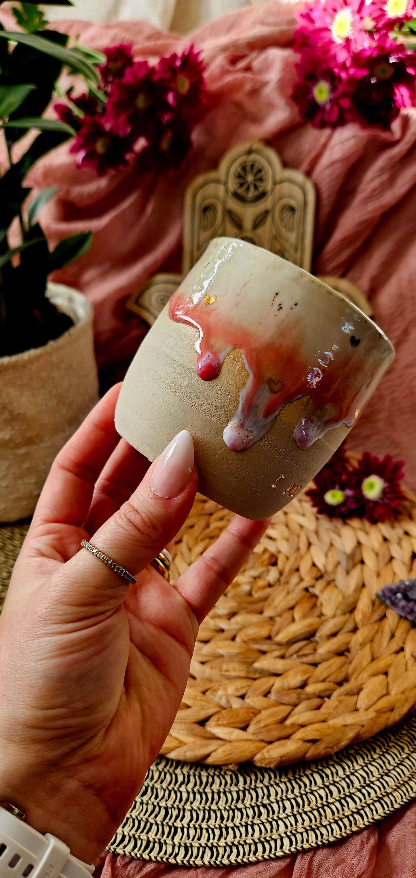 Zauberhafter ,,I am Loved" Becher mit Goldherzen 🌷 🫶