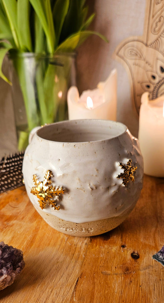 Atemberaubende ,,Schneeflocken " Tasse mit Echtgold🌷✨️🫶