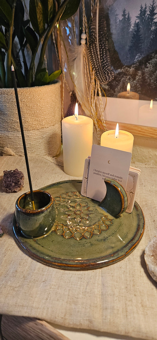 Wunderschöner Meditationsteller in Grün🧘♀️✨️🌙
