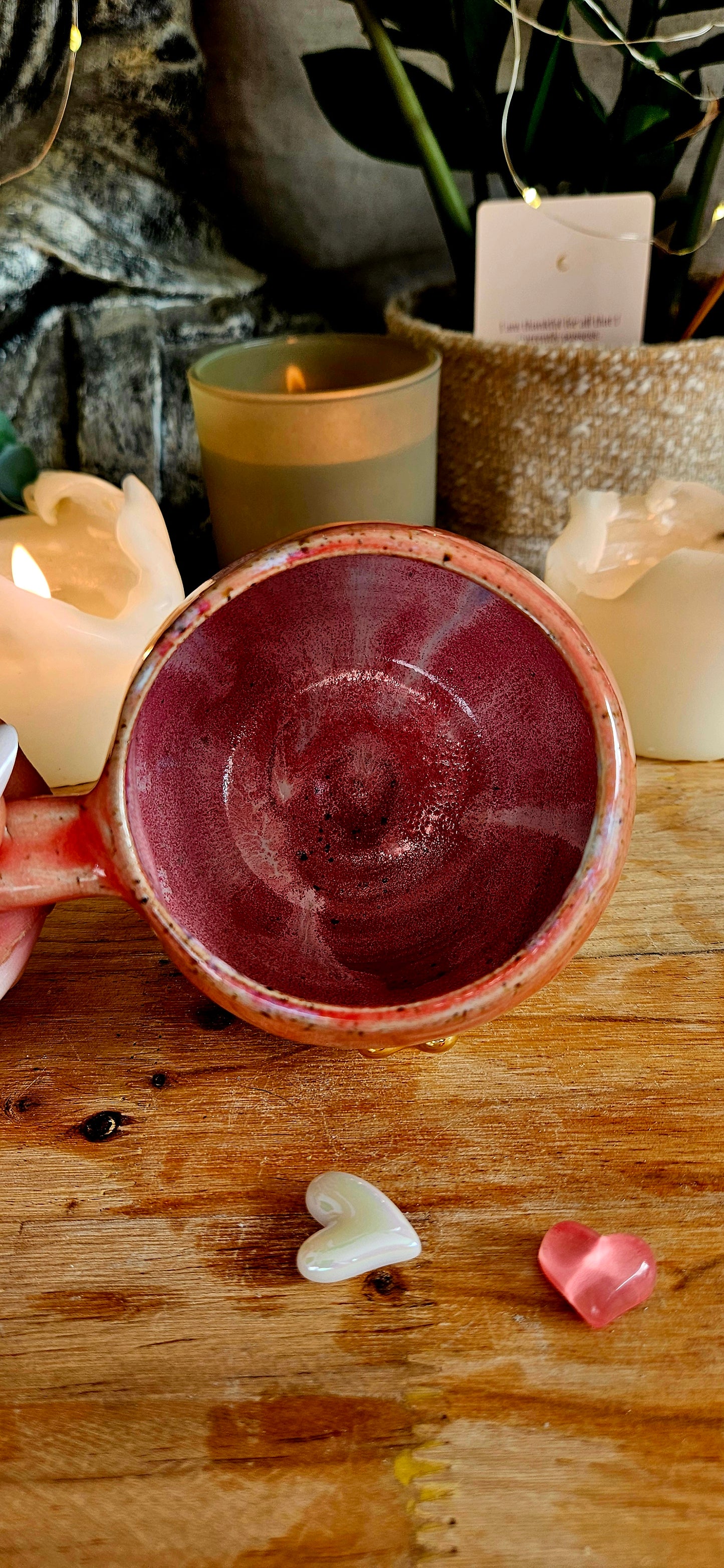 Wunderschöne Magnettasse in Pink mit drei Magneten🫶🌷 B-Ware