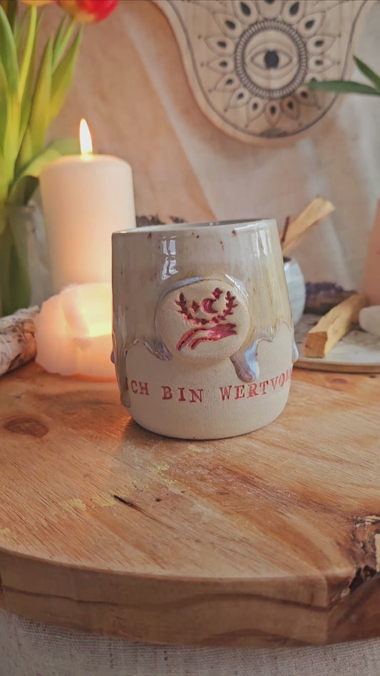 Einzigartiger ,,Ich bin Wertvoll" Becher🌿🌷