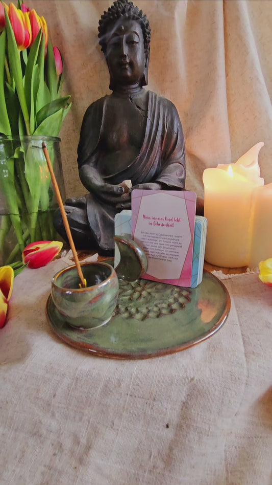 Magischer Meditationsteller in Grün🧘‍♀️🌙✨️