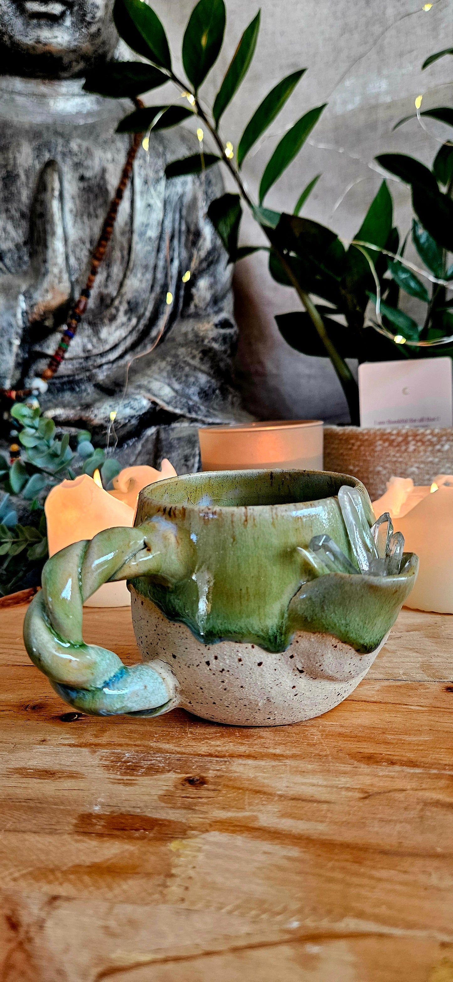 Kraftvolle Kristalltasse in Grün💚🫶 B Ware