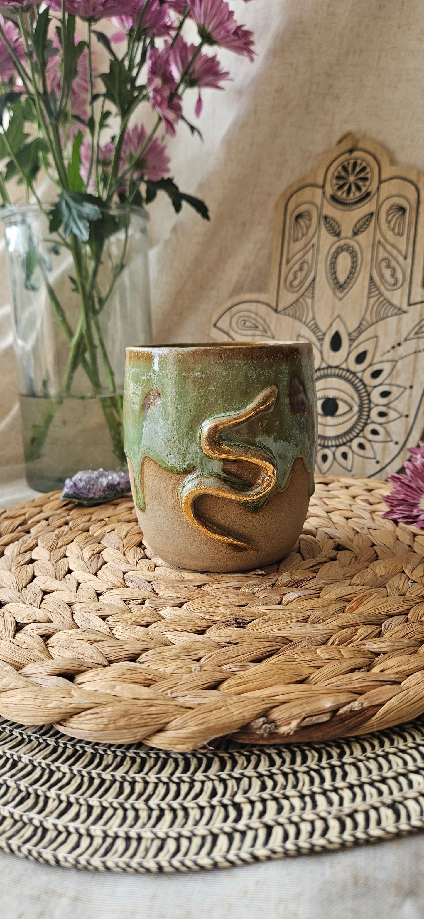 Traumhaft schöner Schlangenbecher in Gold🐍