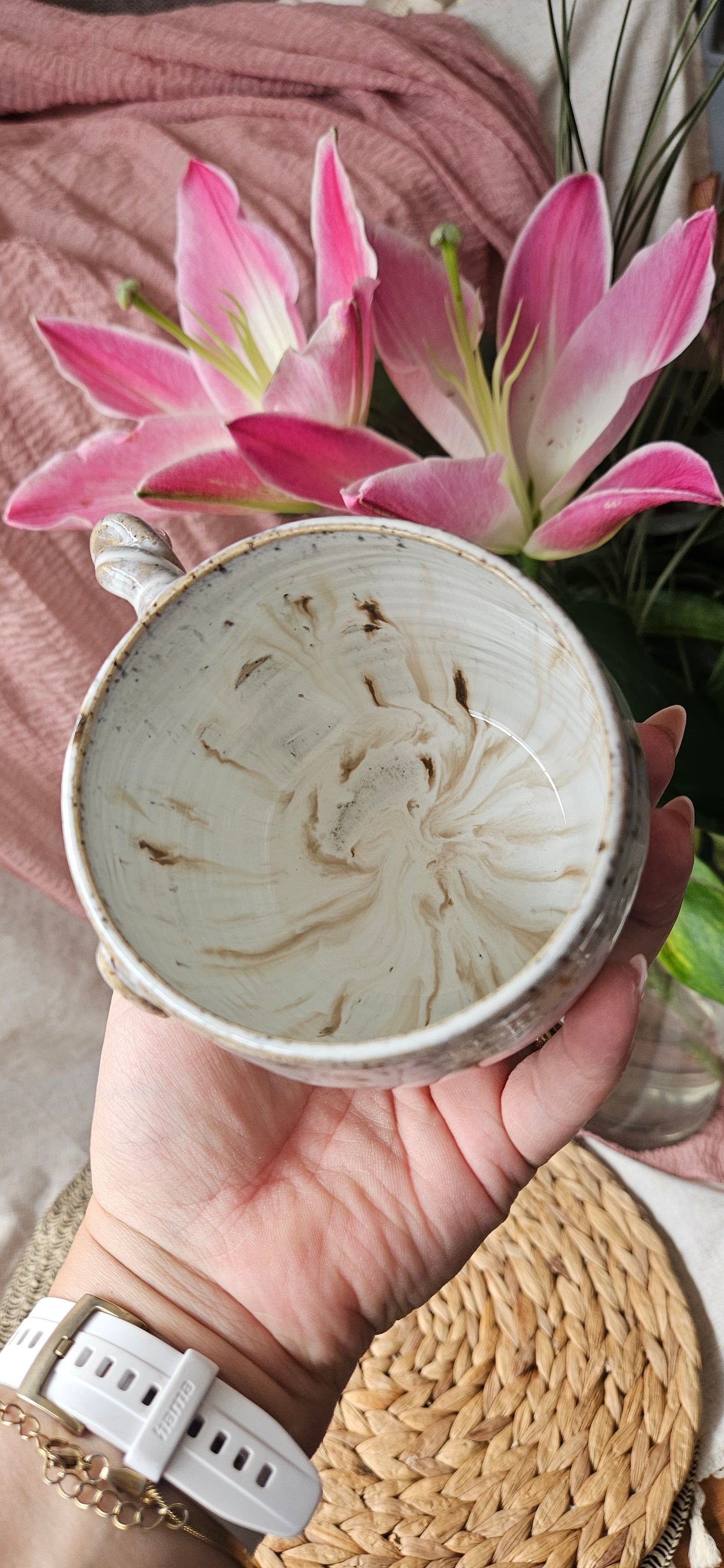 Kraftvolle Meditionstasse in Creme weiß🧘‍♀️✨️