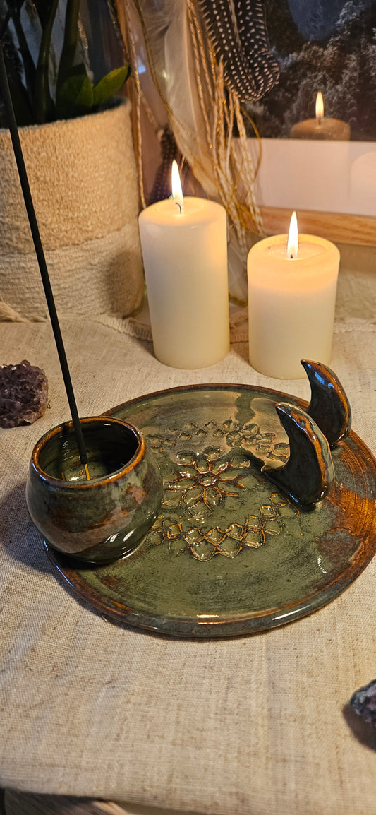 Wunderschöner Meditationsteller in Grün🧘‍♀️✨️🌙