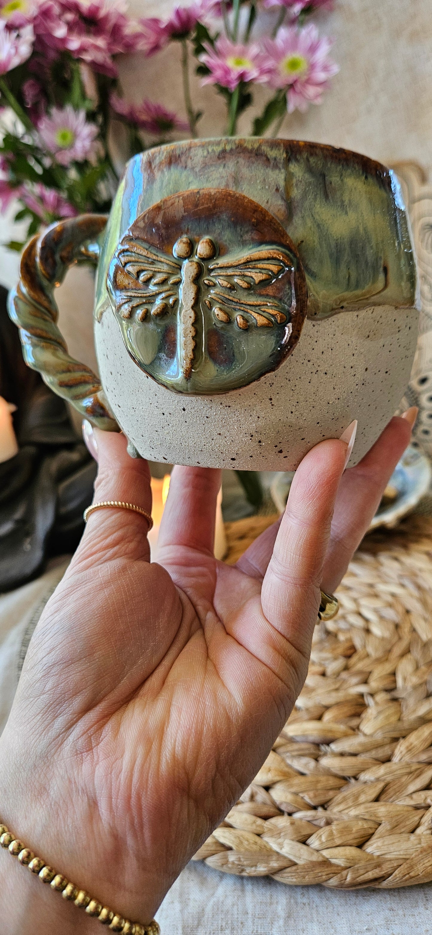 Wunderschöne Libellen Tasse in Grün🫶🌷🌸