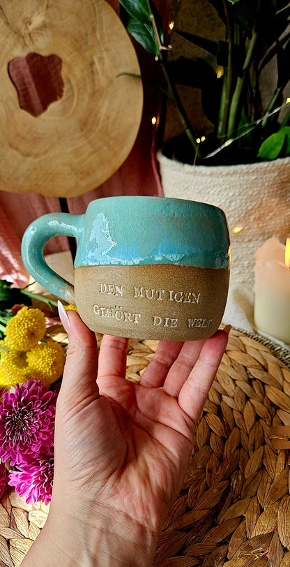 Zauberhafte ,,Statement" Tasse in Türkis 🌷🌺