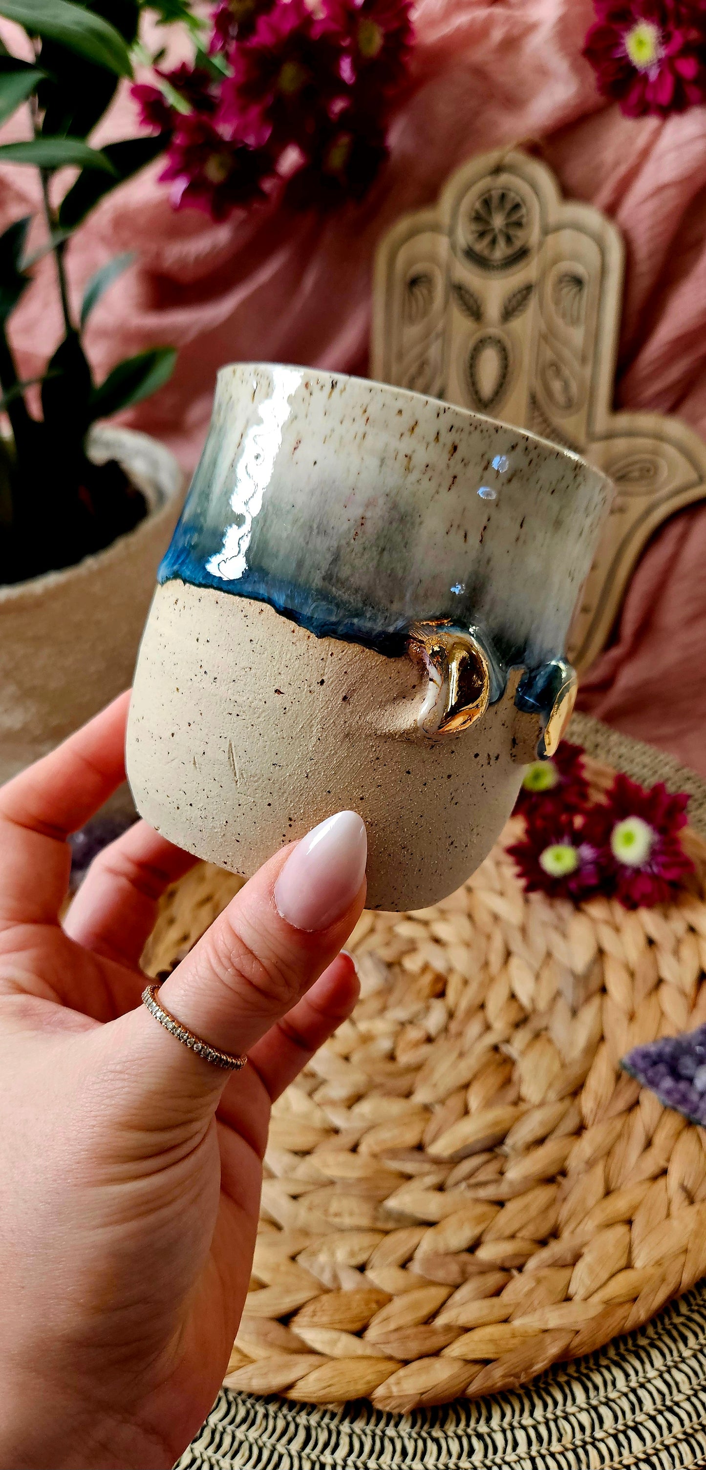 Traumhaft schöner Mondphasen Becher mit Gold🧘‍♀️✨️🫶