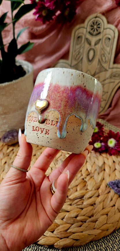 Wunderschöner ,,More Self Love" Becher mit Goldherzen "🌷🌸