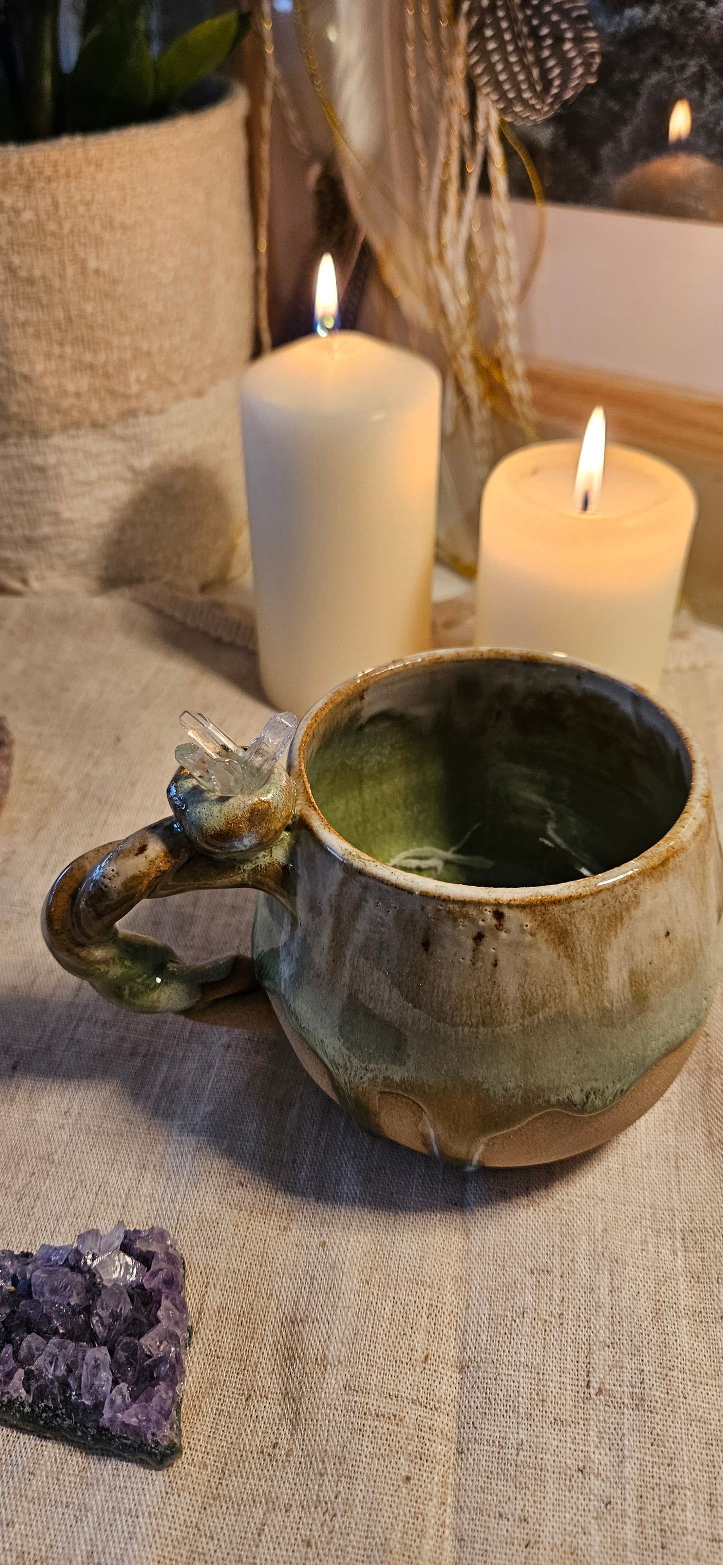 Traumhafte Kristalltasse in Grün🫶🌙