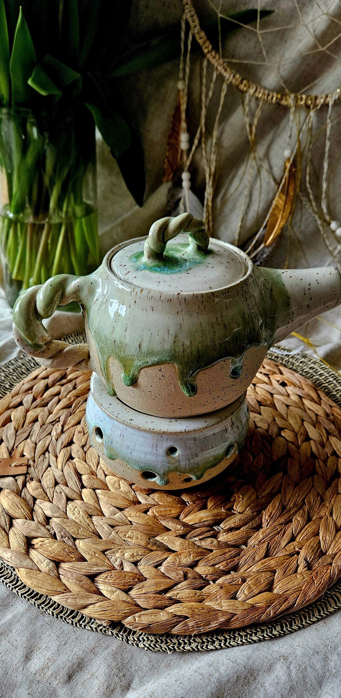 Einzigartige Teekanne mit Stövchen🍵🪷