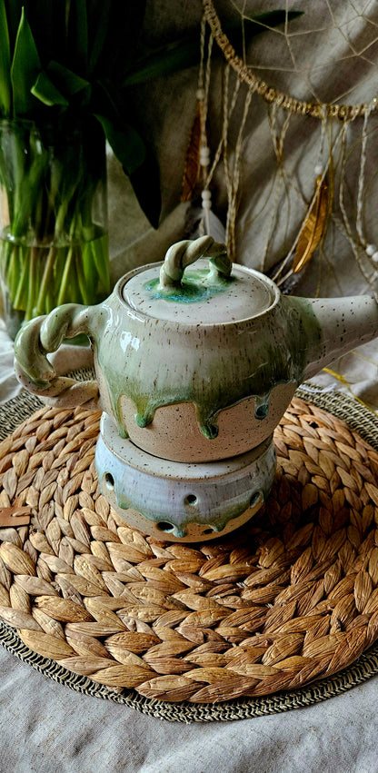 Einzigartige Teekanne mit Stövchen🍵🪷