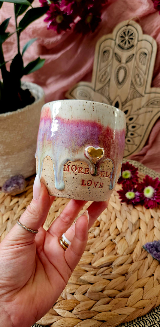 Wunderschöner ,,More Self Love" Becher mit Goldherzen "🌷🌸