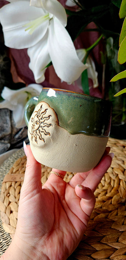 Zauberhafte ,,Sonnen" Tasse in Waldgrün✨️🌷