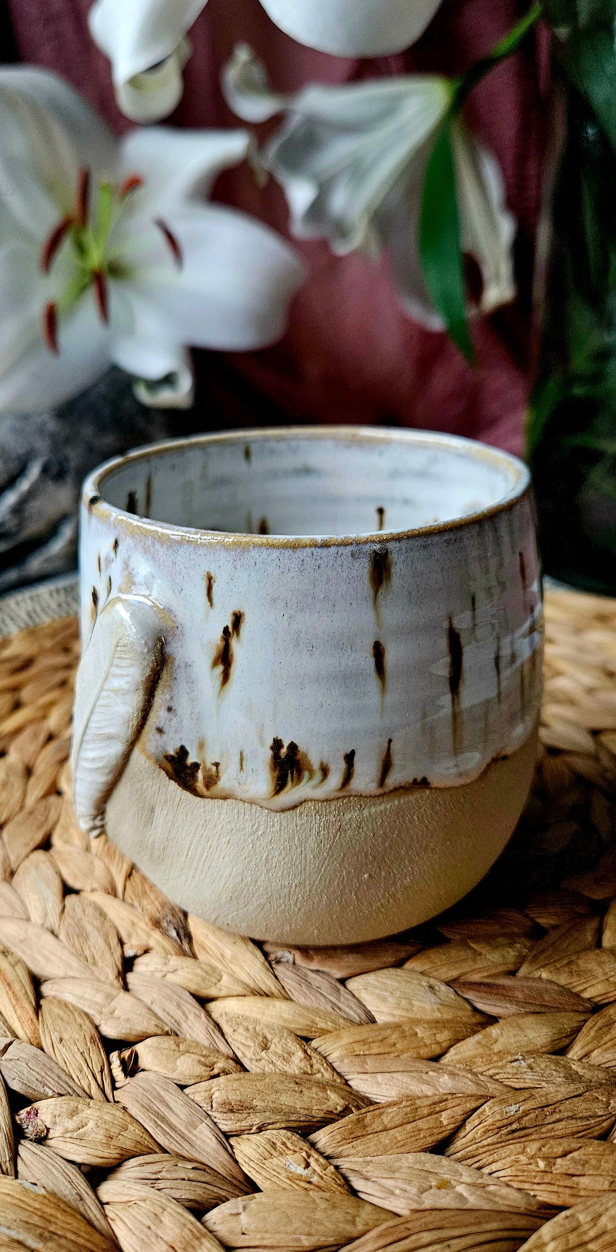 Einzigartiger ,,Feder" Becher in Creme Weiß 🫶💫