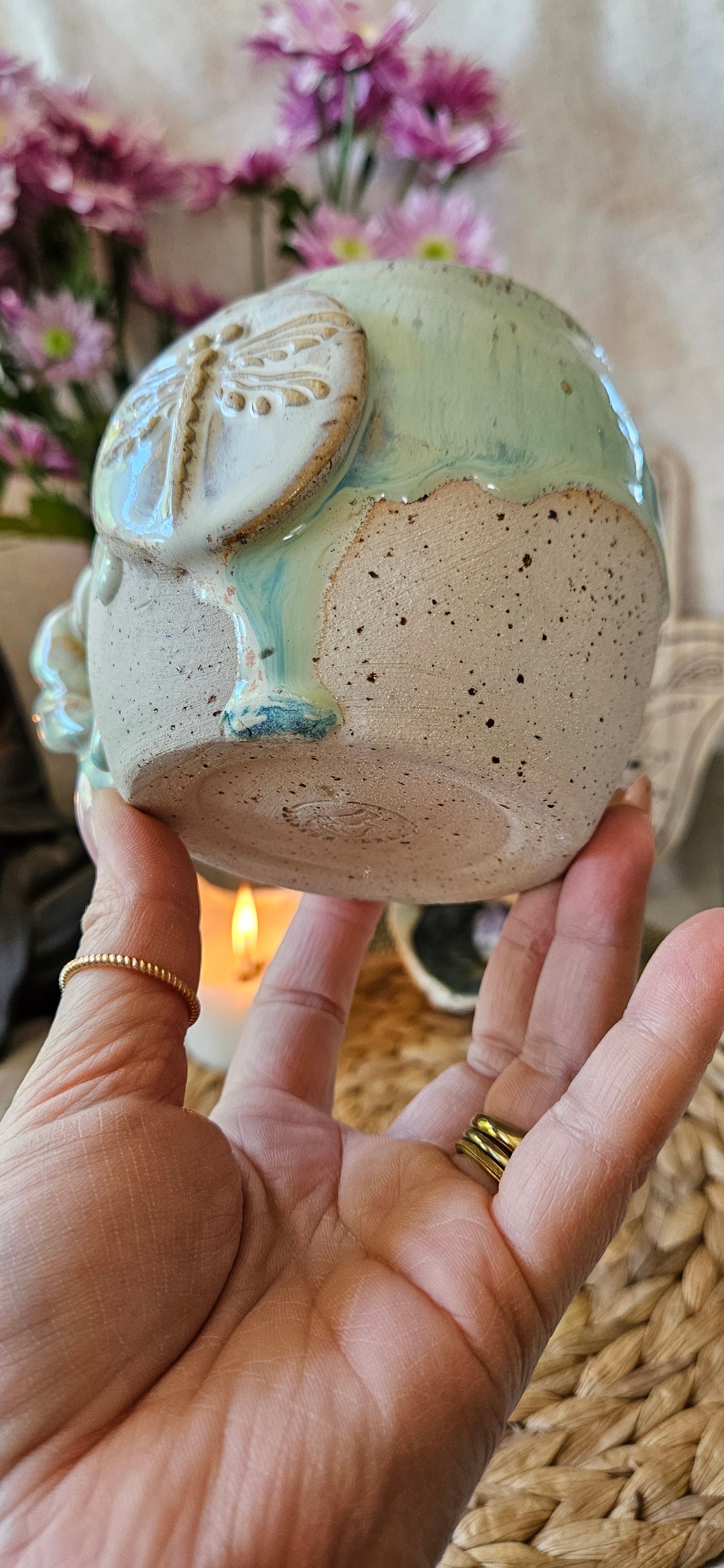 Atemberaubende Libellen Tasse in Türkis🦋🌸🌷