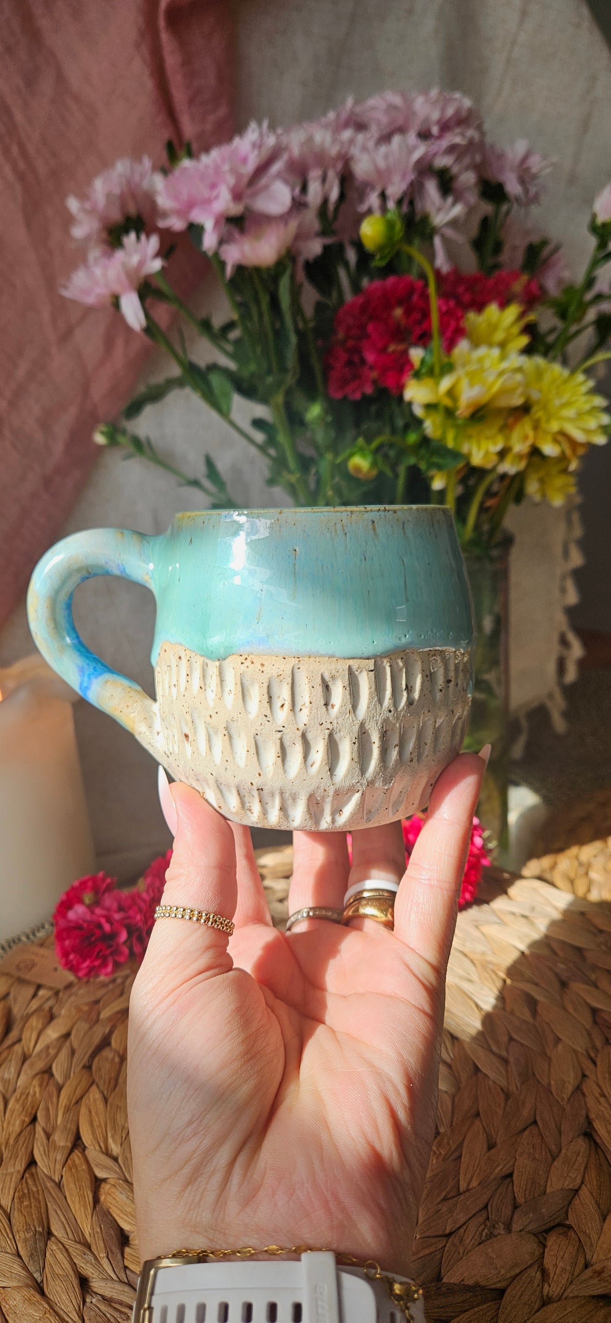 Wunderschöne Tasse in Türkis 🧚‍♀️🌷
