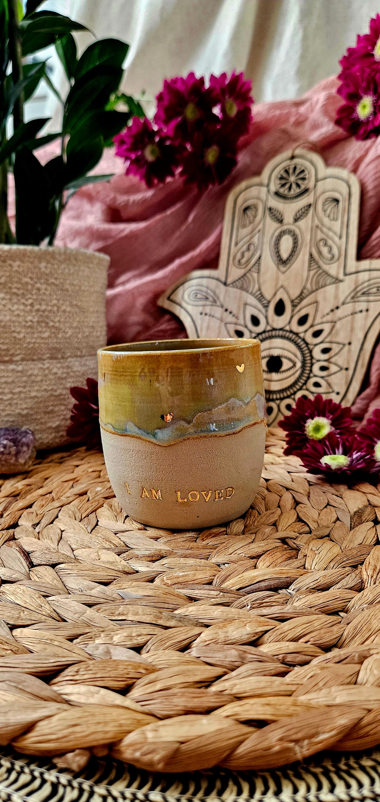 Traumhaft schöner ,,I am Loved" Becher in Grün🌷🫶
