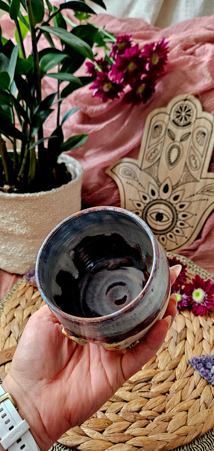 Traumhaft schöner Mondphasen Becher mit Gold (B Ware)🫶🧘‍♀️✨️