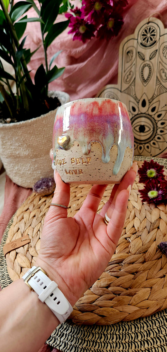 Traumhaft schöne ,,More Self Love" Tasse mit Goldherz 🫶🌸🌷