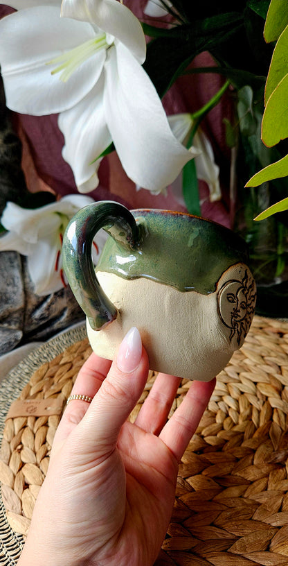 Zauberhafte ,,Sonnen" Tasse in Waldgrün✨️🌷