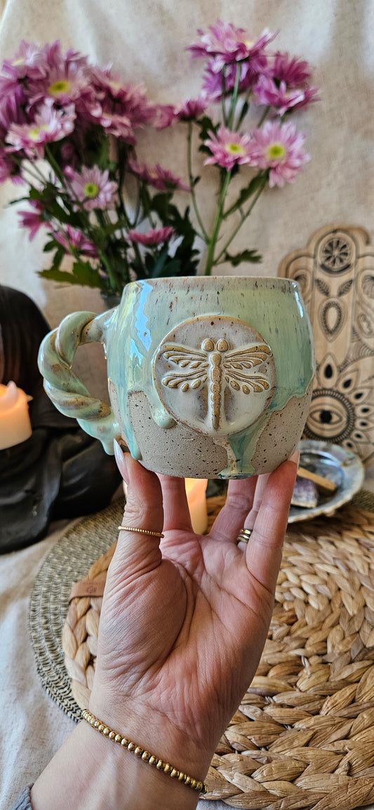 Atemberaubende Libellen Tasse in Türkis🦋🌸🌷