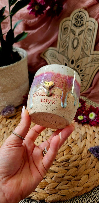 Wunderschöner ,,More Self Love" Becher mit Goldherzen "🌷🌸