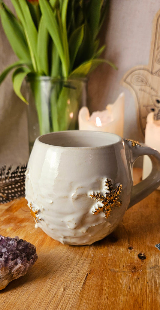 Wunderschöner                       ,,Schneeflocken" Becher mit Echtgold🌷✨️🫶