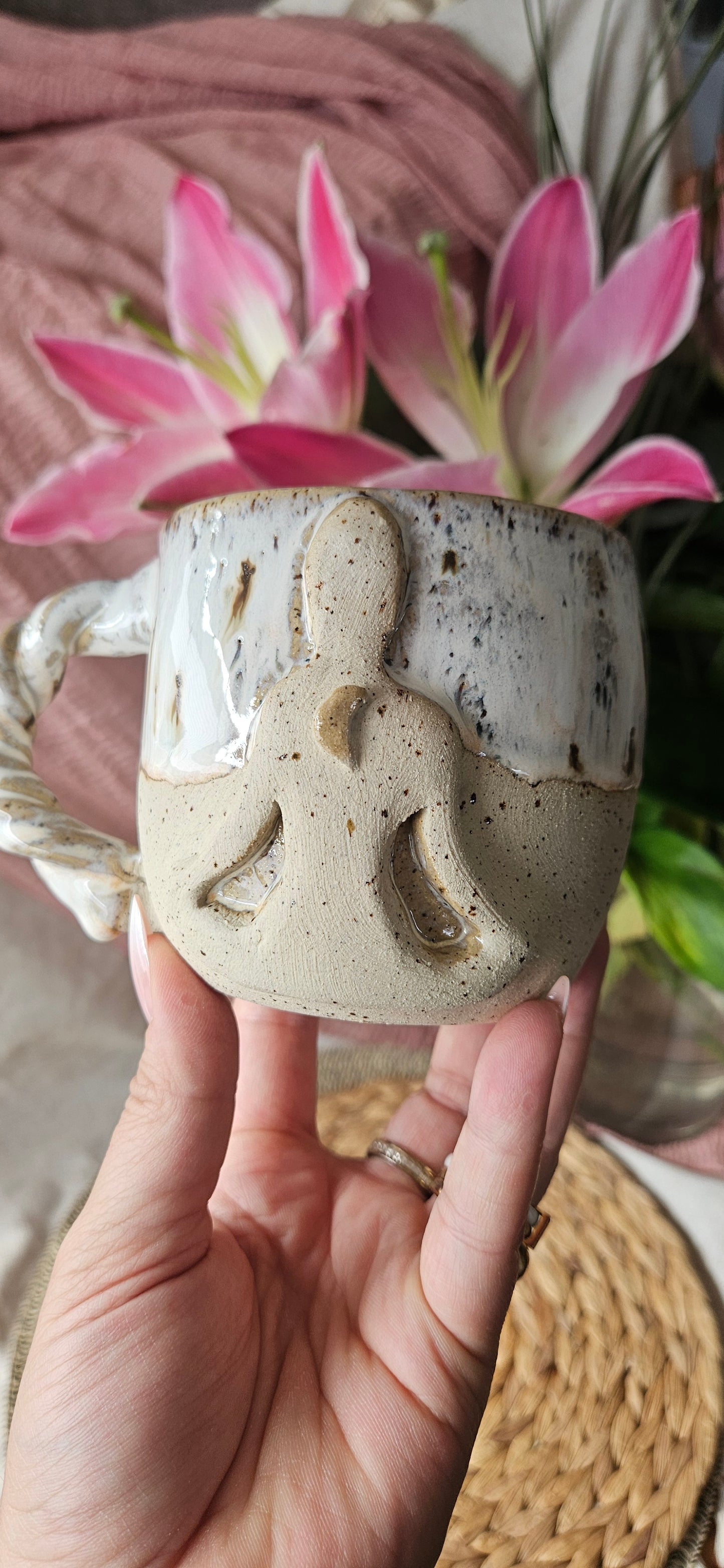 Kraftvolle Meditionstasse in Creme weiß🧘‍♀️✨️
