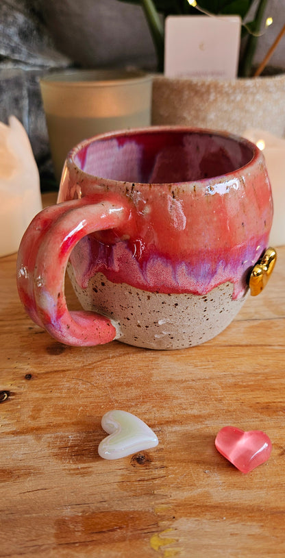 Wunderschöne Magnettasse in Pink mit drei Magneten🫶🌷 B-Ware