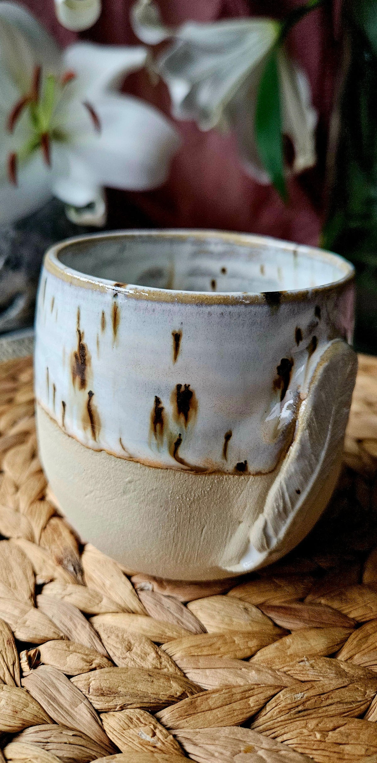 Einzigartiger ,,Feder" Becher in Creme Weiß 🫶💫