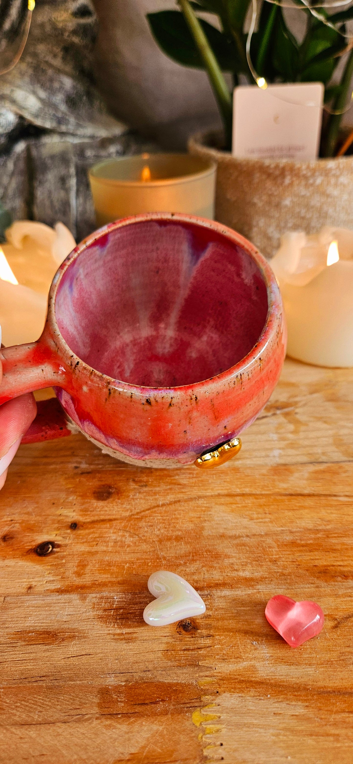 Wunderschöne Magnettasse in Pink mit drei Magneten🫶🌷 B-Ware
