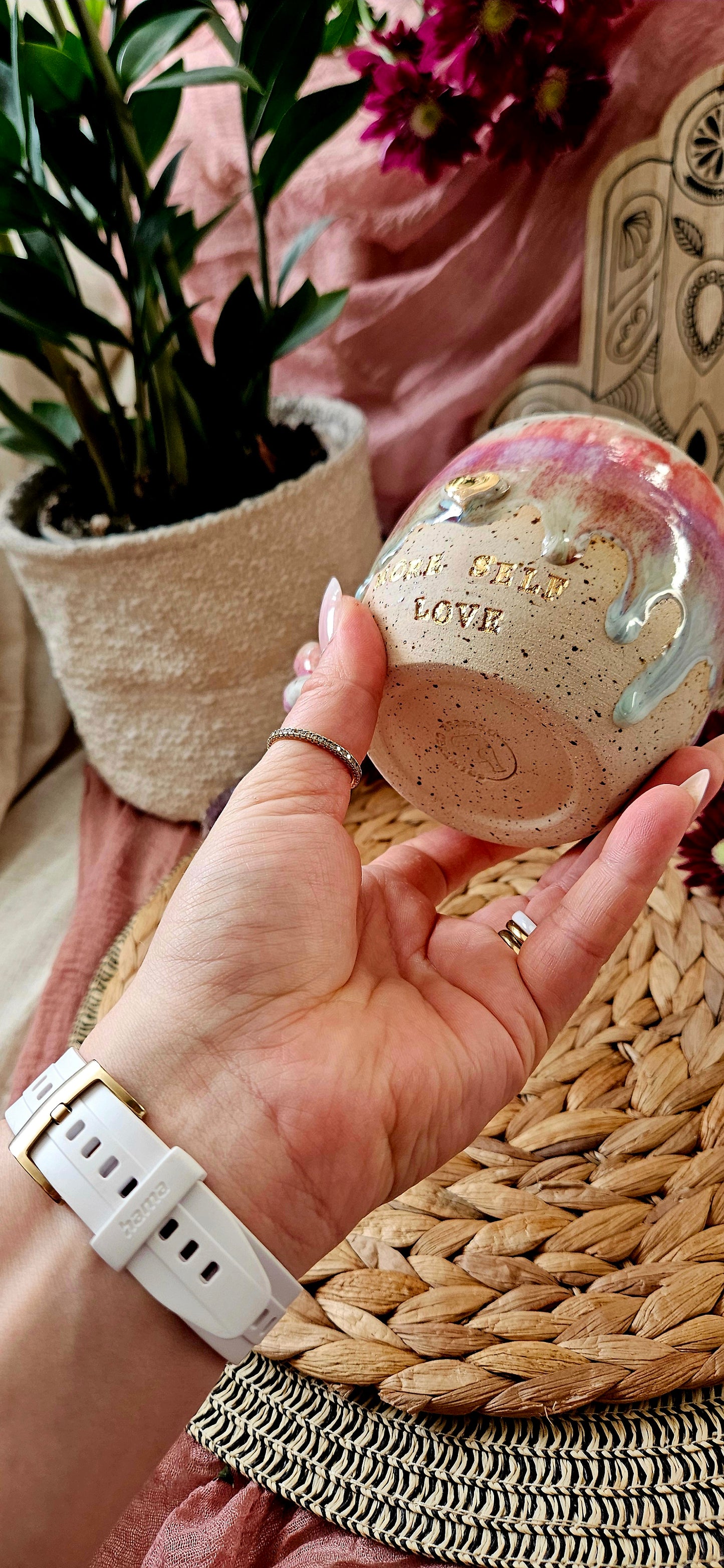 Traumhaft schöne ,,More Self Love" Tasse mit Goldherz 🫶🌸🌷