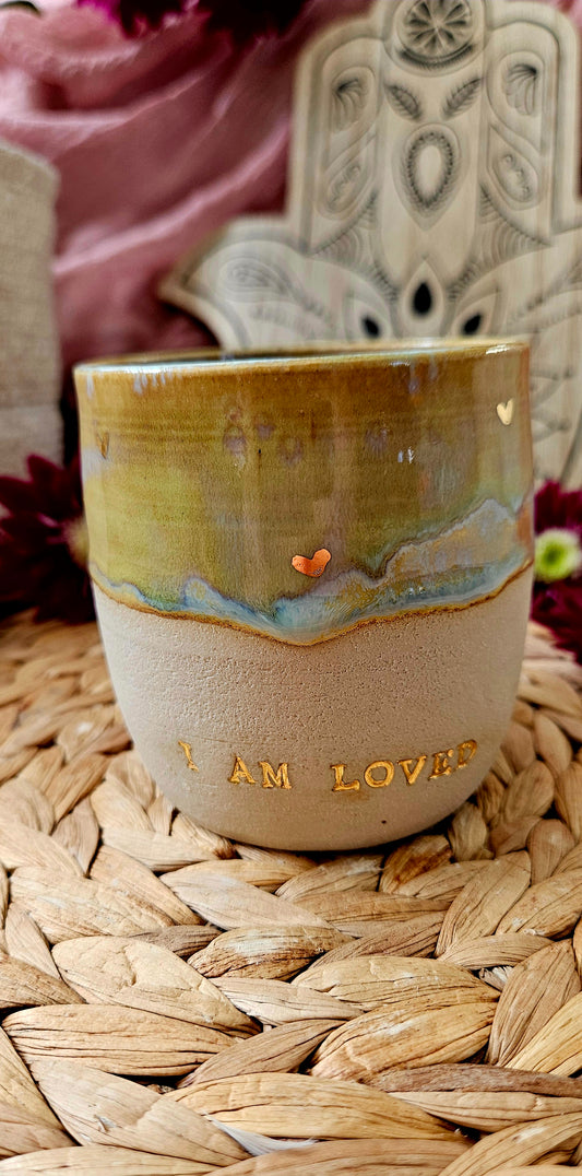 Traumhaft schöner ,,I am Loved" Becher in Grün🌷🫶