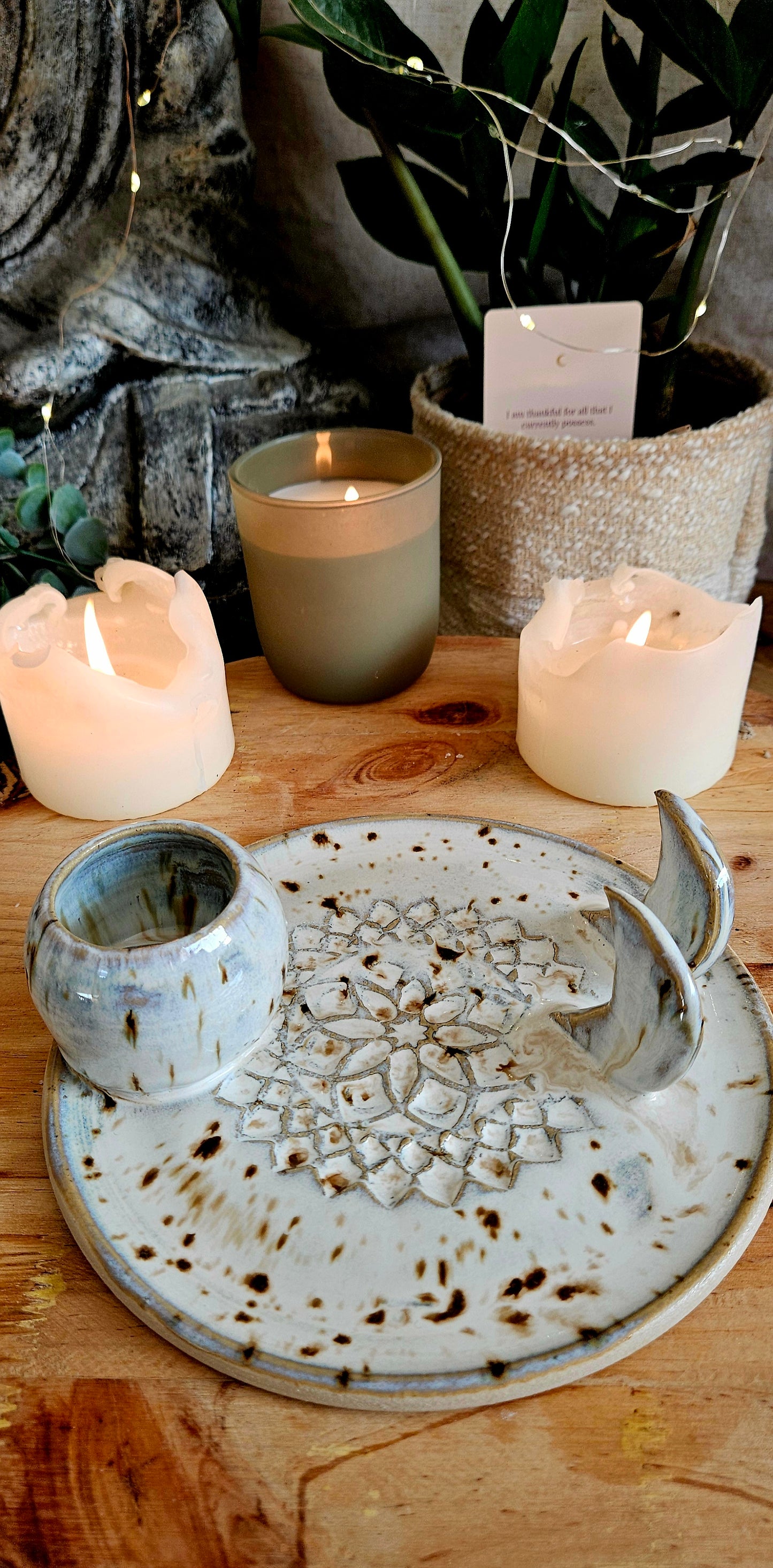 Wunderschöner Meditationsteller in Beige/Weiß ✨️🧚‍♀️