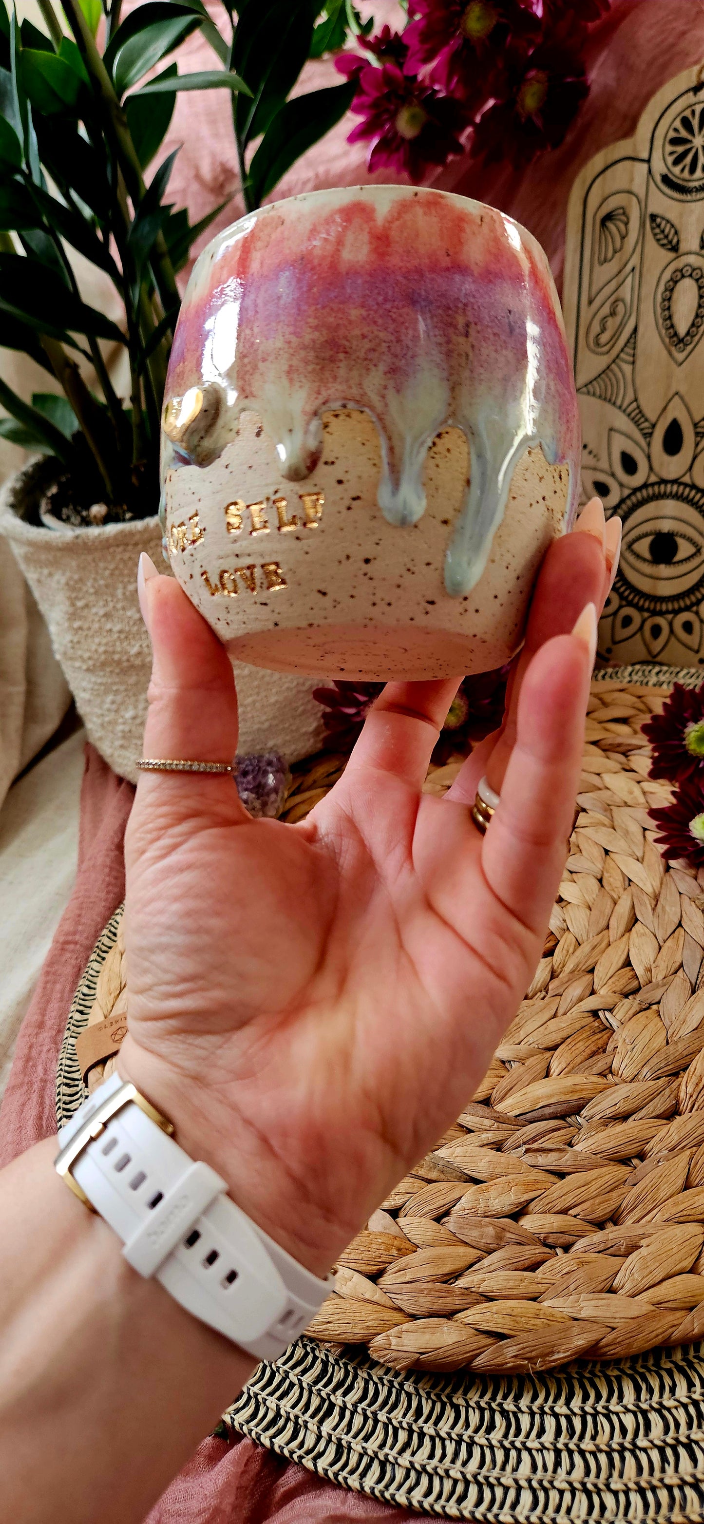 Traumhaft schöne ,,More Self Love" Tasse mit Goldherz 🫶🌸🌷