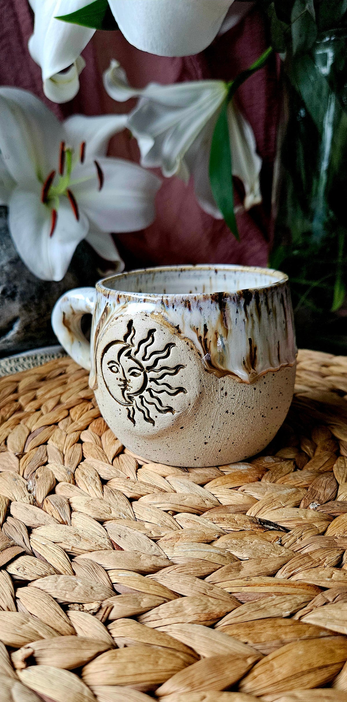 Wunderschöne ,,Sonnen" Tasse in Creme Weiß ☀️🌷💫