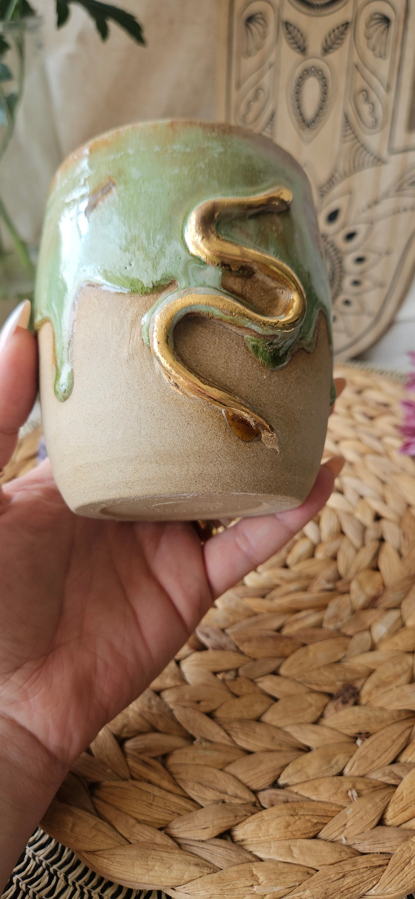 Traumhaft schöner Schlangenbecher in Gold🐍