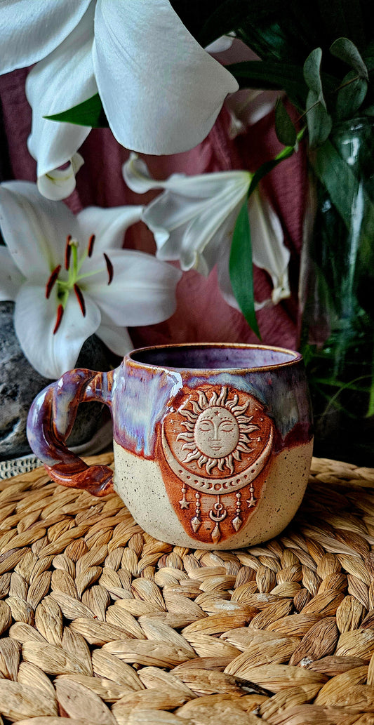 Traumhafte Sonne Mond Tasse in Lila🌕🌙