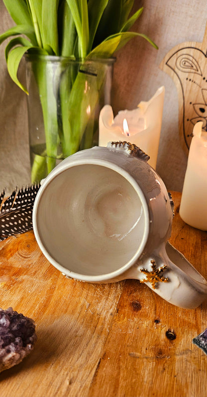 Atemberaubende ,,Schneeflocken " Tasse mit Echtgold🌷✨️🫶