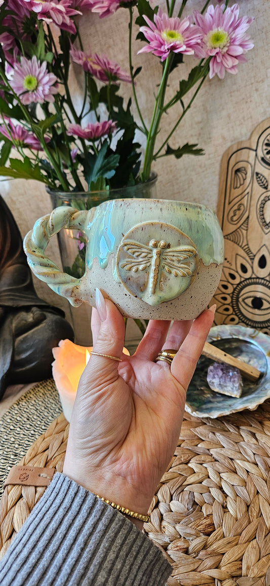 Traumhafte ,,Libellen" Tasse in Türkis🦋🌷🌸