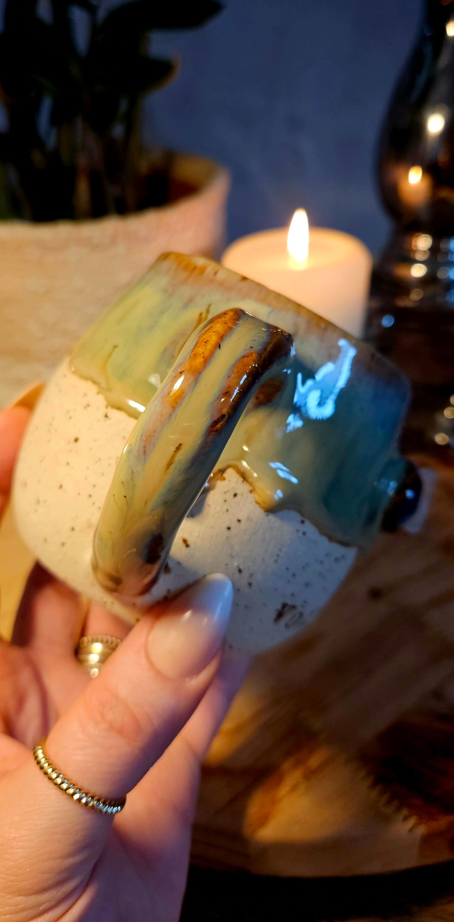 Zauberhafte ,,Vollmondin" Tasse mit Kristall🌙✨️