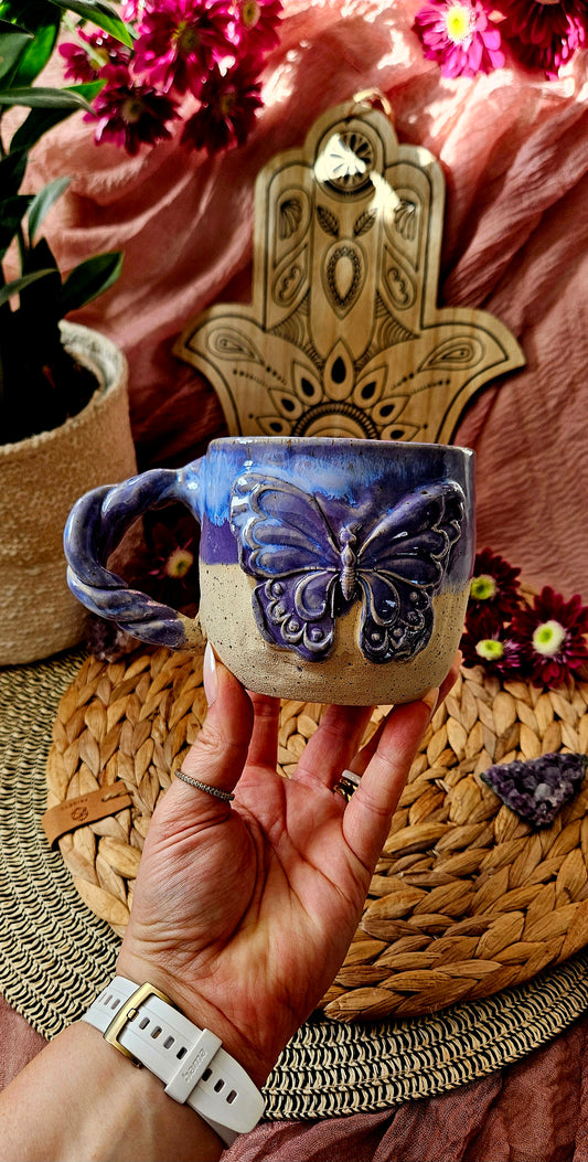 Zauberhafte Schmetterlingstasse in Lila🦋✨️ (B-Ware)